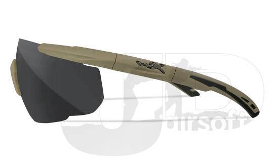 Wiley X Saber Advance Glasses - Tan Frame /Grey/Clear/Rust