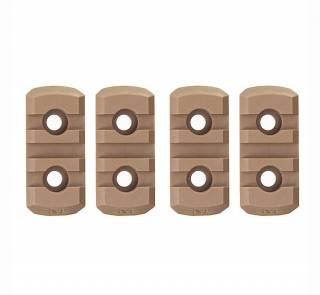 GK Tactical M-LOK Nylon Picatinny Rail Sections (4pcs / Set) - Coyote Brown / 3 Rail
