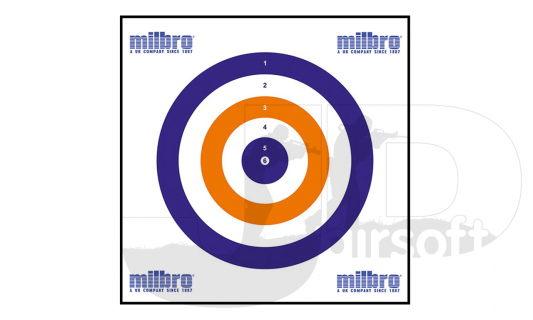 Milbro Card Red/White/Blue Targets (100pcs) / 14cm