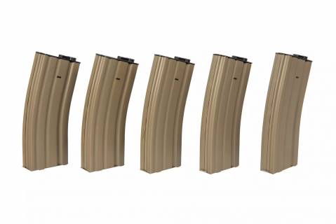 Specna Arms Hi-Cap 300 BB Magazines for M4/M16 (5pcs) / Tan