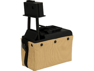 Cybergun 1500rd Canvas Mag for M249 / MK46 / Tan