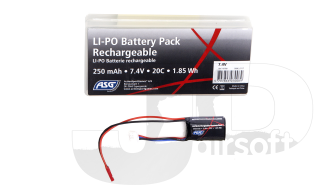 ASG 7.4v 250mah 1,85Wh HPA Lipo Battery