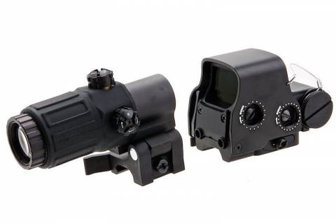 GK TACTICAL HWS EXPS3 Weapon Red Dot Sight w/ G33 Scope / Black