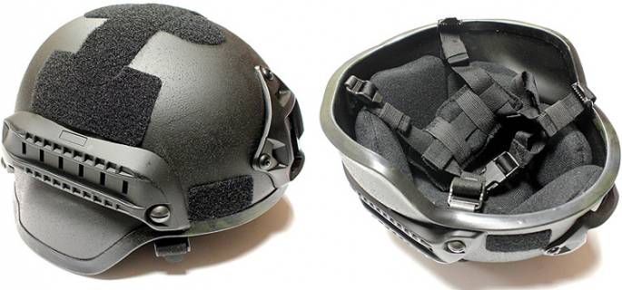 Nuprol MICH Railed Helmet - Black