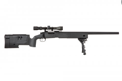Specna Arms SA-S02 CORE&trade; Sniper Rifle /w Scope & Bipod / Black