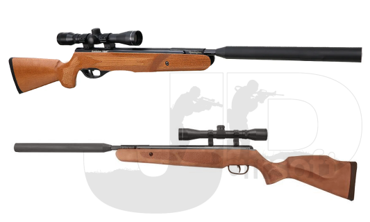 Remington Tyrant .22 Wood Air Rifle /w Scope & Moderator