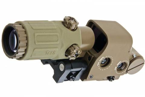 GK TACTICAL HWS EXPS3 Weapon Red Dot Sight w/ G33 Scope / Dark Earth