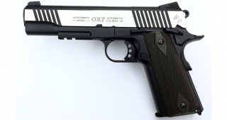 Cybergun Colt 1911 Rail Gun Stainless Dual Tone