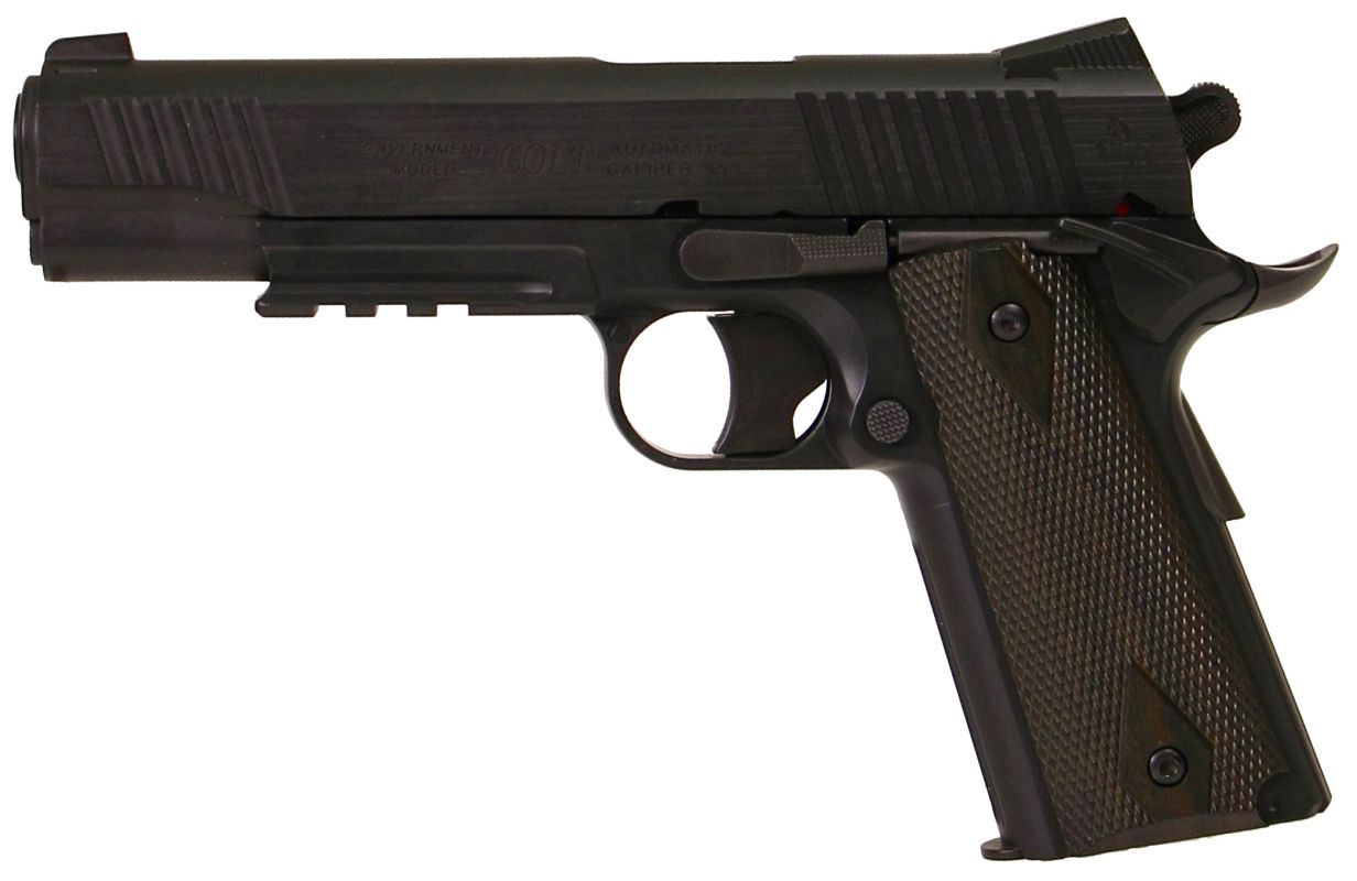 Colt 1911 we co2. Пневматический Colt 1911 Blowback. Colt Rail Gun. M1911 Rail.