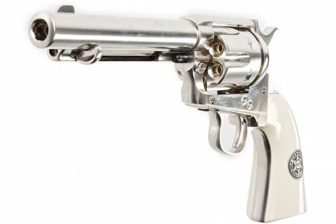 Umarex SAA .45 CO2 Metal Revolver (Cowboy Police Version) / Nickel Pearl