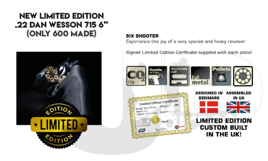 ASG Dan Wesson 715 6" Chrome Limited Edition .22 Pellet