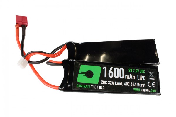 Nuprol Power 7.4v 1600mAh Split Lipo Battery / Deans