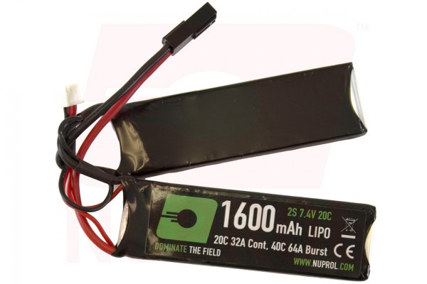 Nuprol Power 7.4v 1600mAh Split Lipo Battery